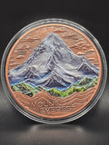 Mount Everest 5 oz Copper Round – Natural Wonders Series – Colorized Mountain Design – .999 Fine Copper