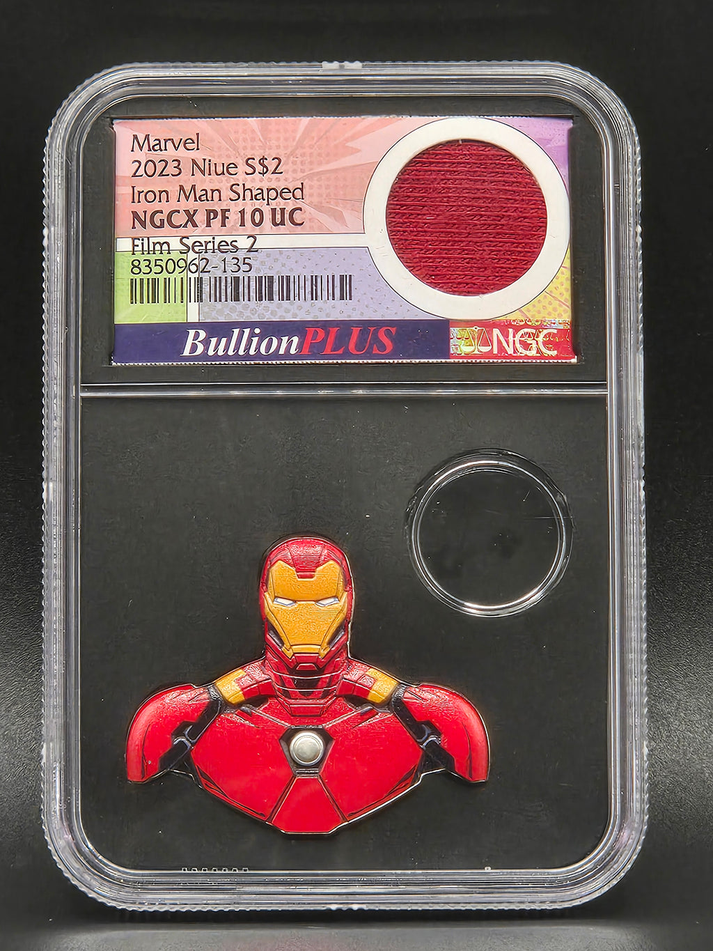 2023 Niue $2 Marvel Iron Man Shaped Coin NGCX PF10 UC BullionPLUS – Spider-Man Film & Costume Relic