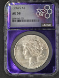 1934-S Peace Silver Dollar – NGC AU58 – Key Date Peace Dollar