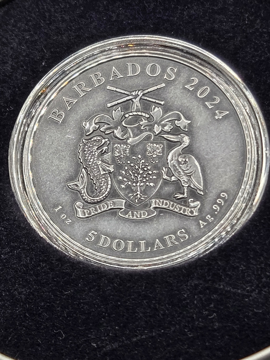 2024 Motörhead Warpig 1 oz Silver Coin – Black Antiqued Finish & 24K Gold – Mintage 1,975 – Box & COA