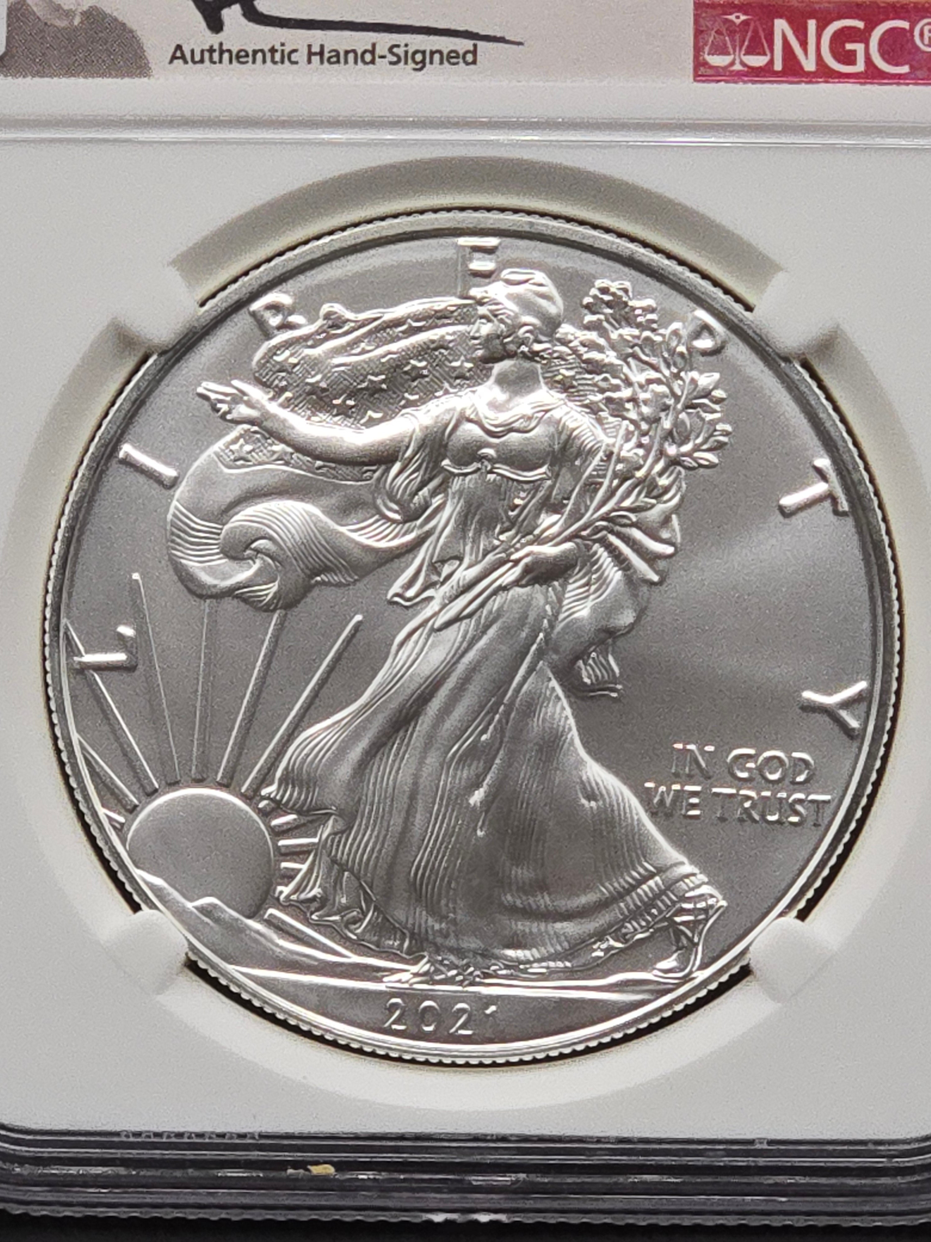2021 (S) American Silver Eagle T-1 Emergency Production MS70 – NGC Mercanti Signed – San Francisco Mint