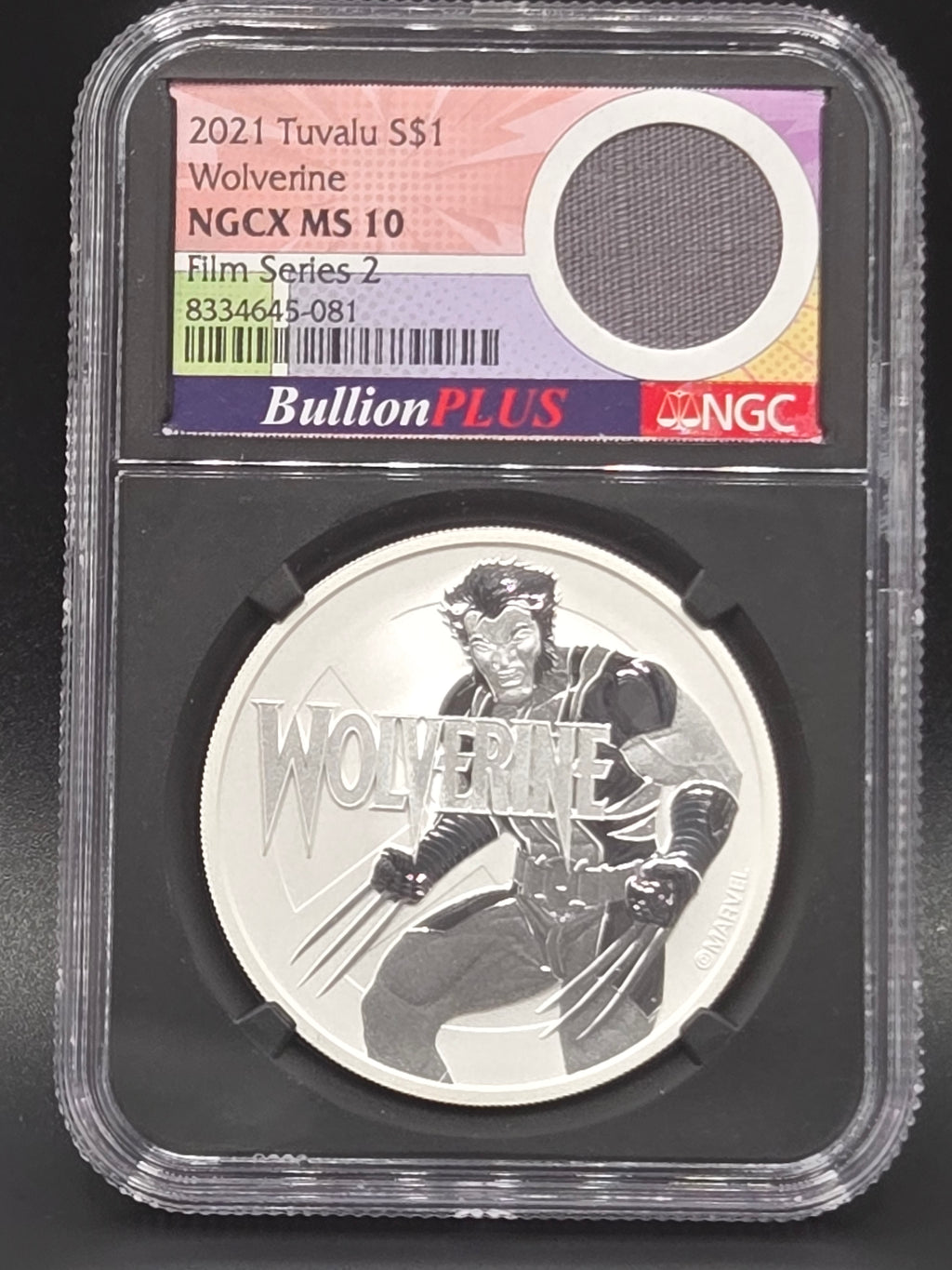 2021 Tuvalu $1 Wolverine Marvel NGCX MS10 BullionPLUS – X-Men Apocalypse Screen Worn Costume Cut