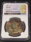 1882-O Morgan Silver Dollar – NGC MS64★ Star – Eye Candy Series 1 Toned Dollar