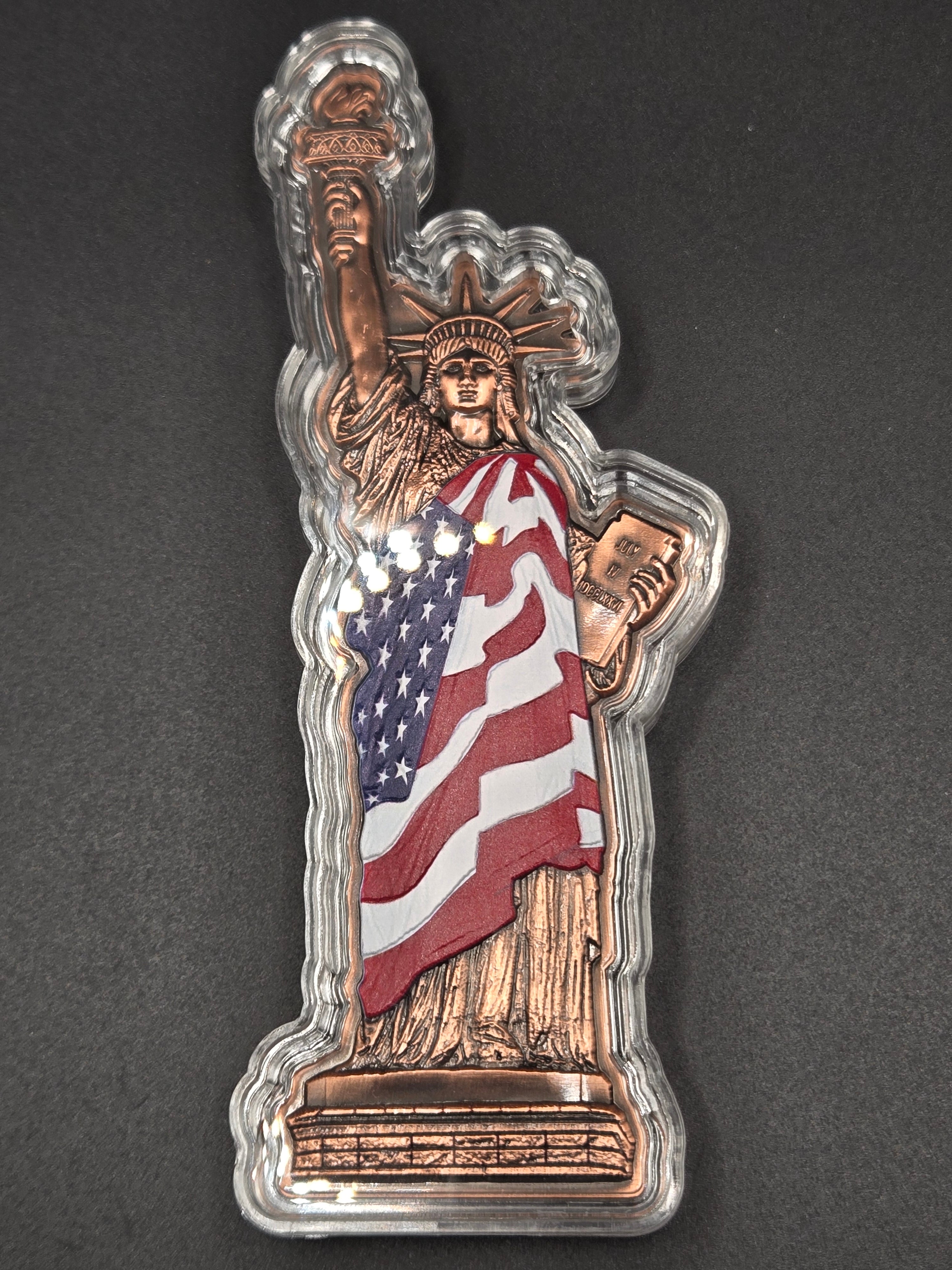 Statue of Liberty 5 oz Copper Bar – Colorized American Flag – Limited Mintage 5,000 – Capsule