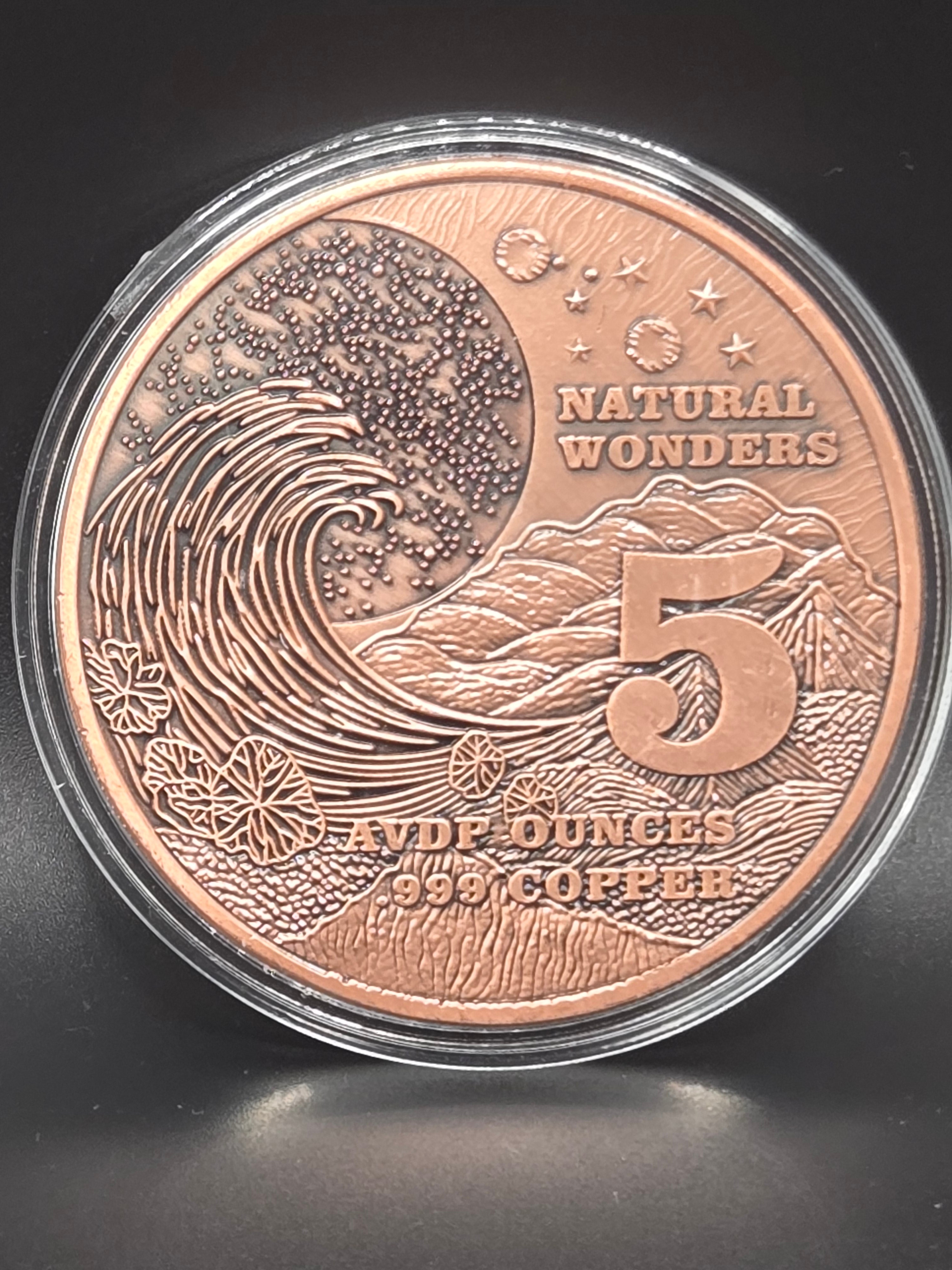Great Barrier Reef 5 oz Copper Round – Colorized Ocean Wildlife Design – .999 Fine Copper