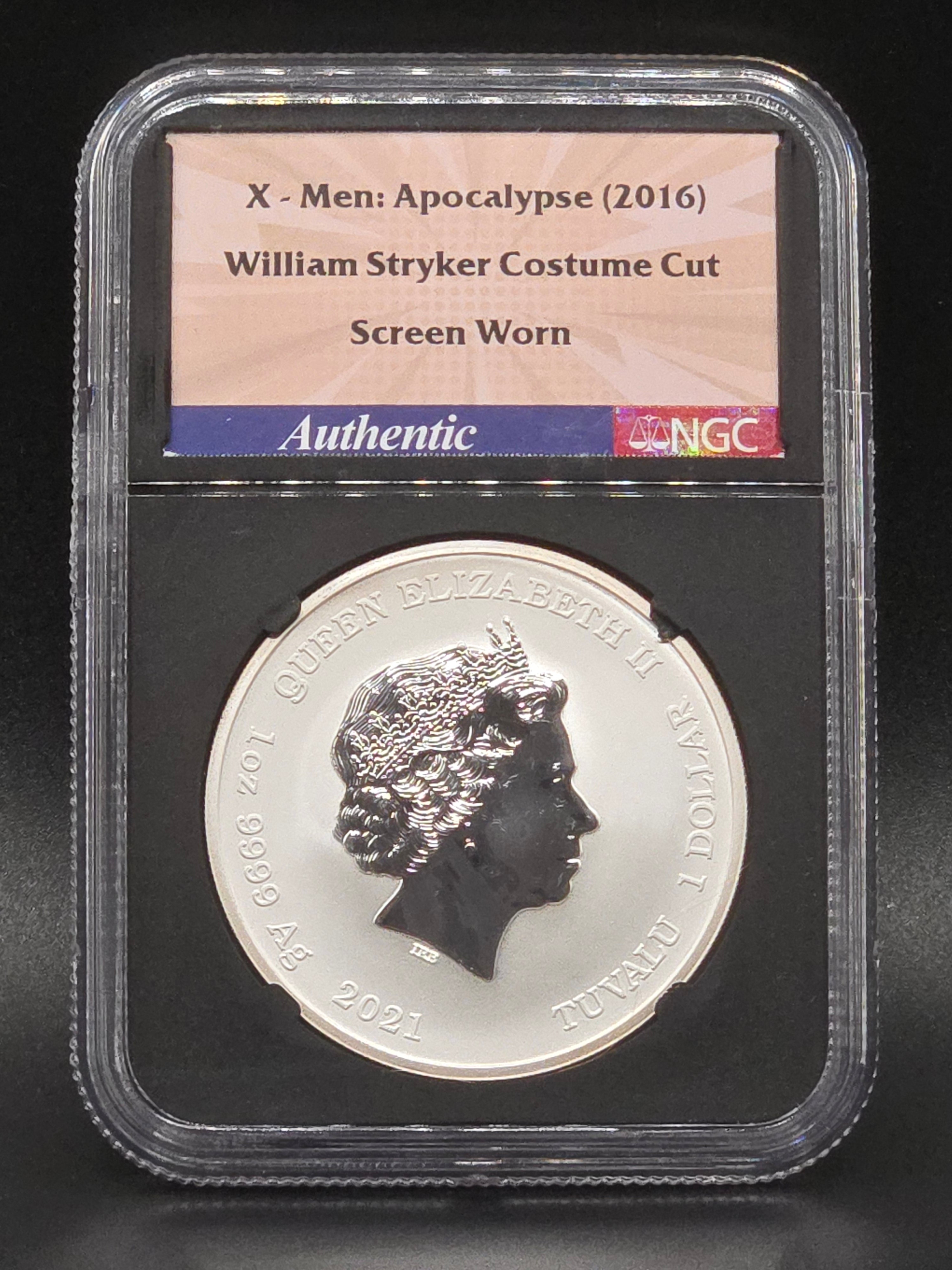 2021 Tuvalu $1 Wolverine Marvel NGCX MS10 BullionPLUS – X-Men Apocalypse Screen Worn Costume Cut