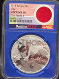2018 Tuvalu $1 Thor Marvel NGCX MS10 BullionPLUS Film Series 2 – Screen Worn Cape Cut Insert