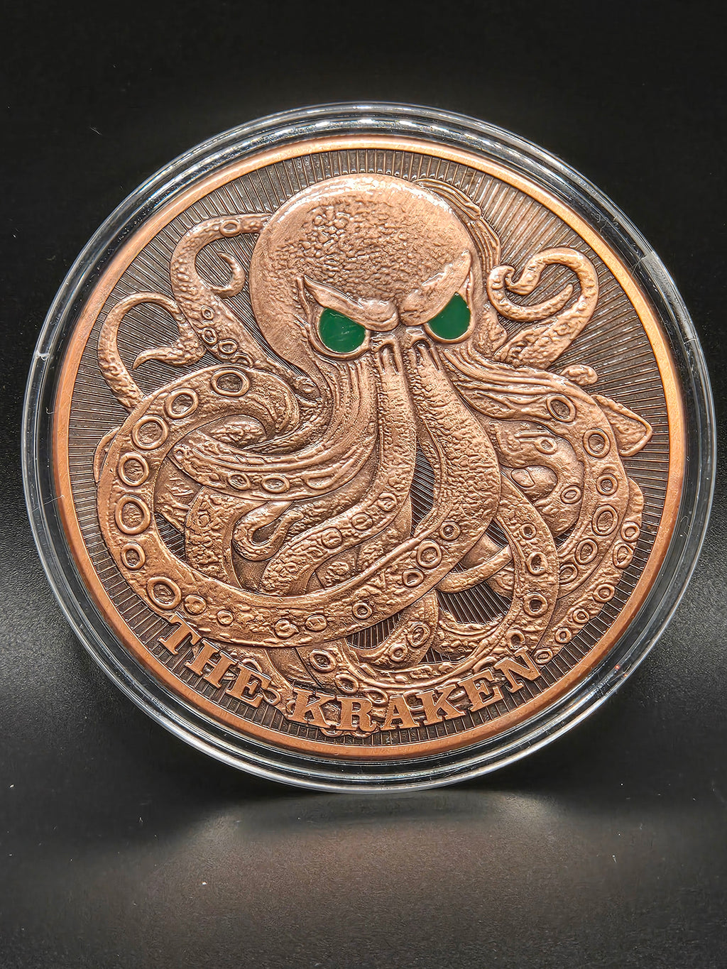 The Kraken 5 oz Copper Round – Mythical Sea Monster Design – .999 Fine Copper