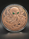 The Kraken 5 oz Copper Round – Mythical Sea Monster Design – .999 Fine Copper