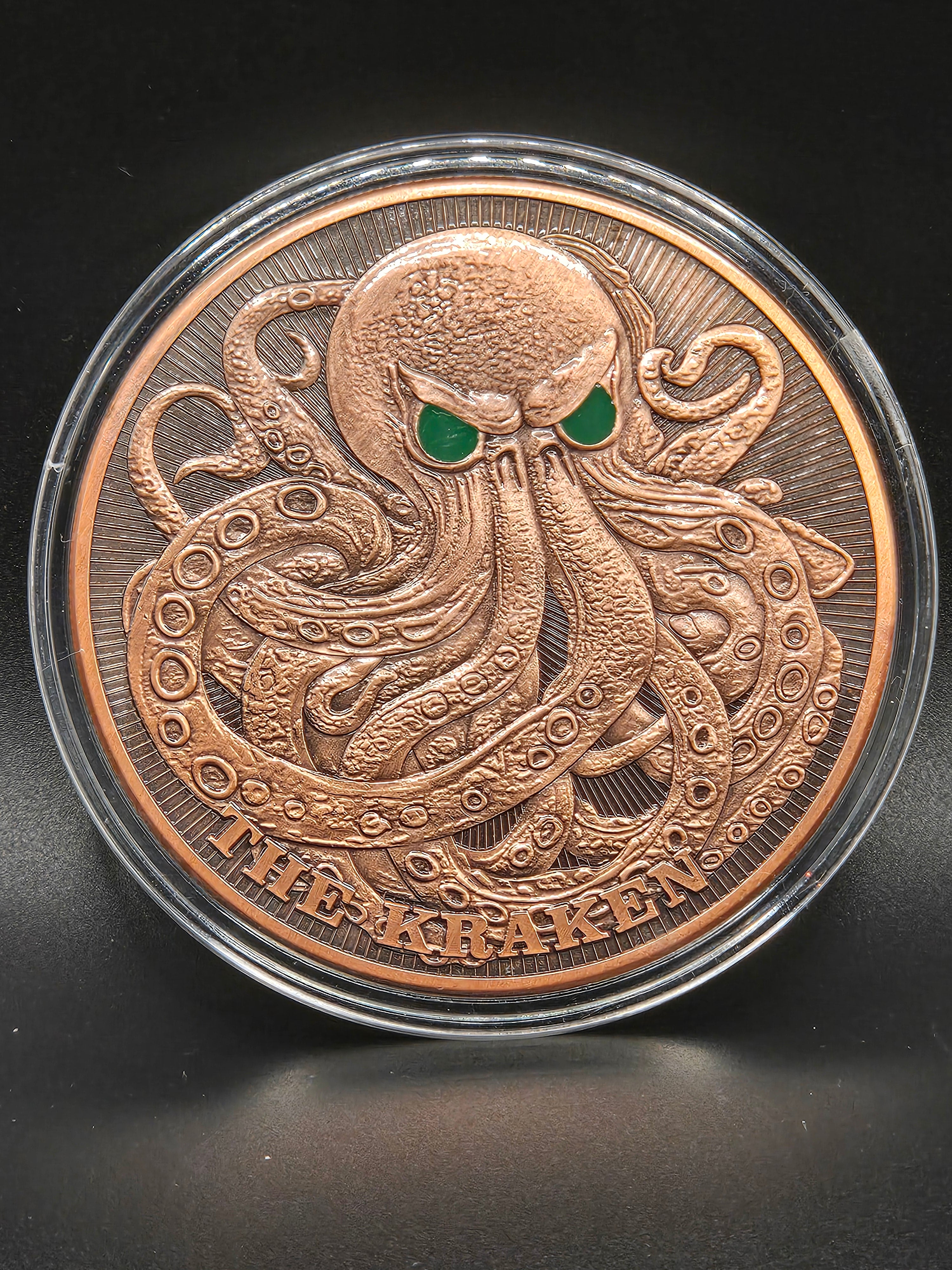 The Kraken 5 oz Copper Round – Mythical Sea Monster Design – .999 Fine Copper
