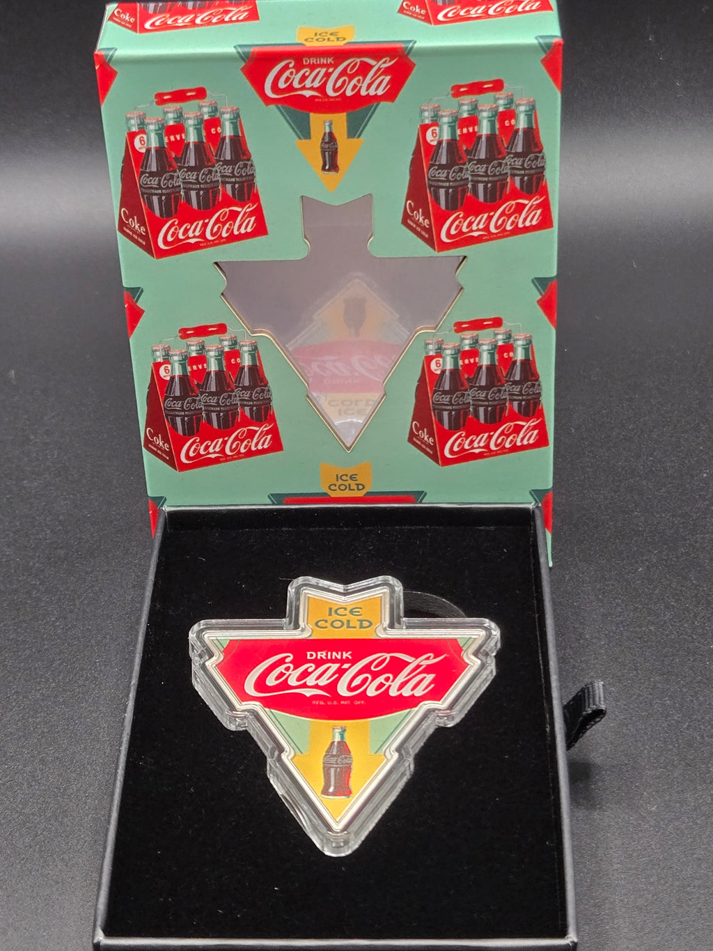 Coca-Cola “Take Home a Six-Pack” 1 oz Silver Arrow Coin – .999 Fine Silver – Limited Mintage 2500 – Box & COA