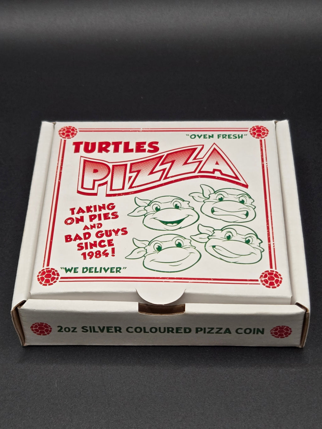 Teenage Mutant Ninja Turtles 2 oz Silver Colored Pizza Coin – Perth Mint – 999.9 Silver – Box & COA