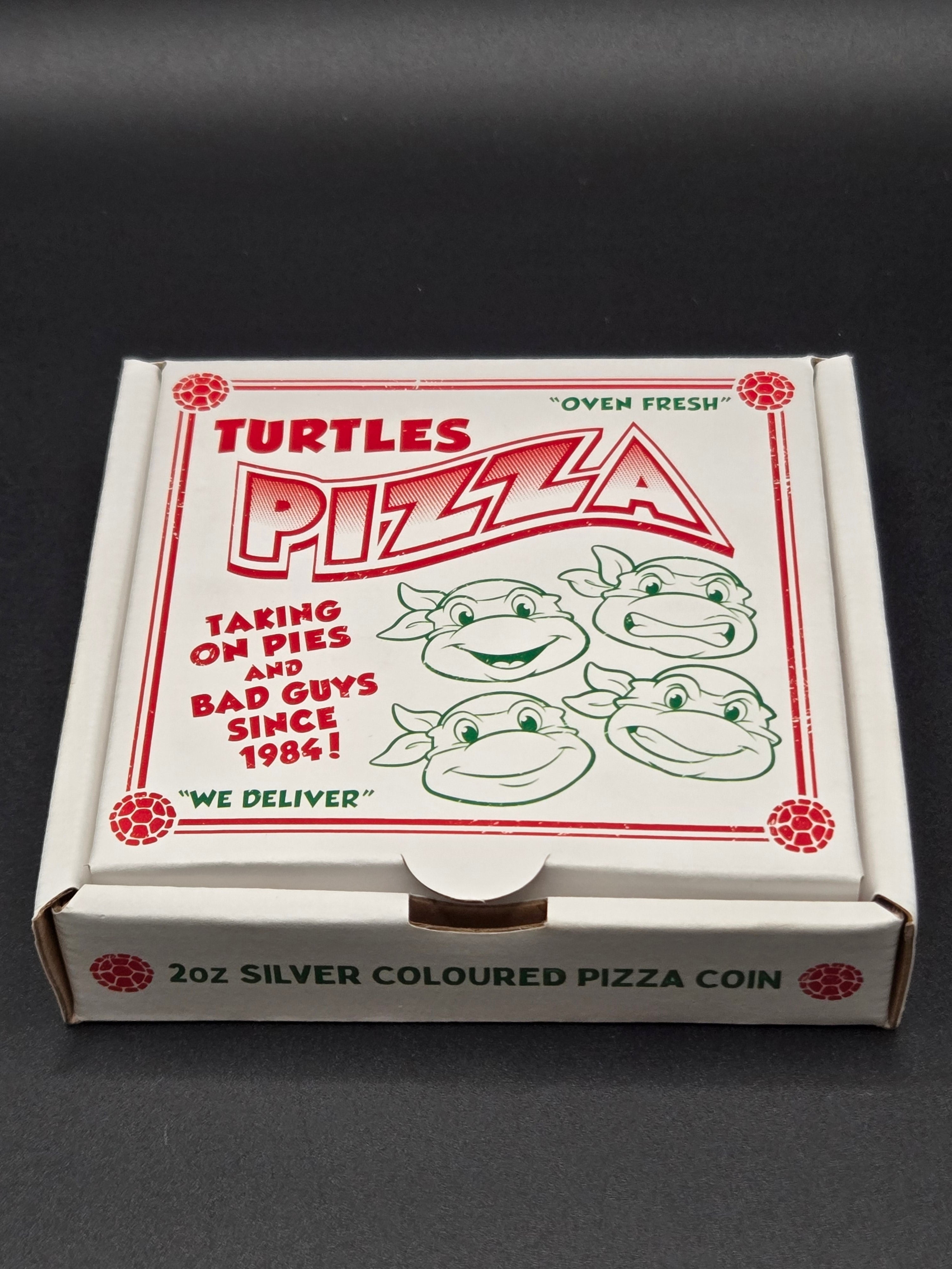 Teenage Mutant Ninja Turtles 2 oz Silver Colored Pizza Coin – Perth Mint – 999.9 Silver – Box & COA