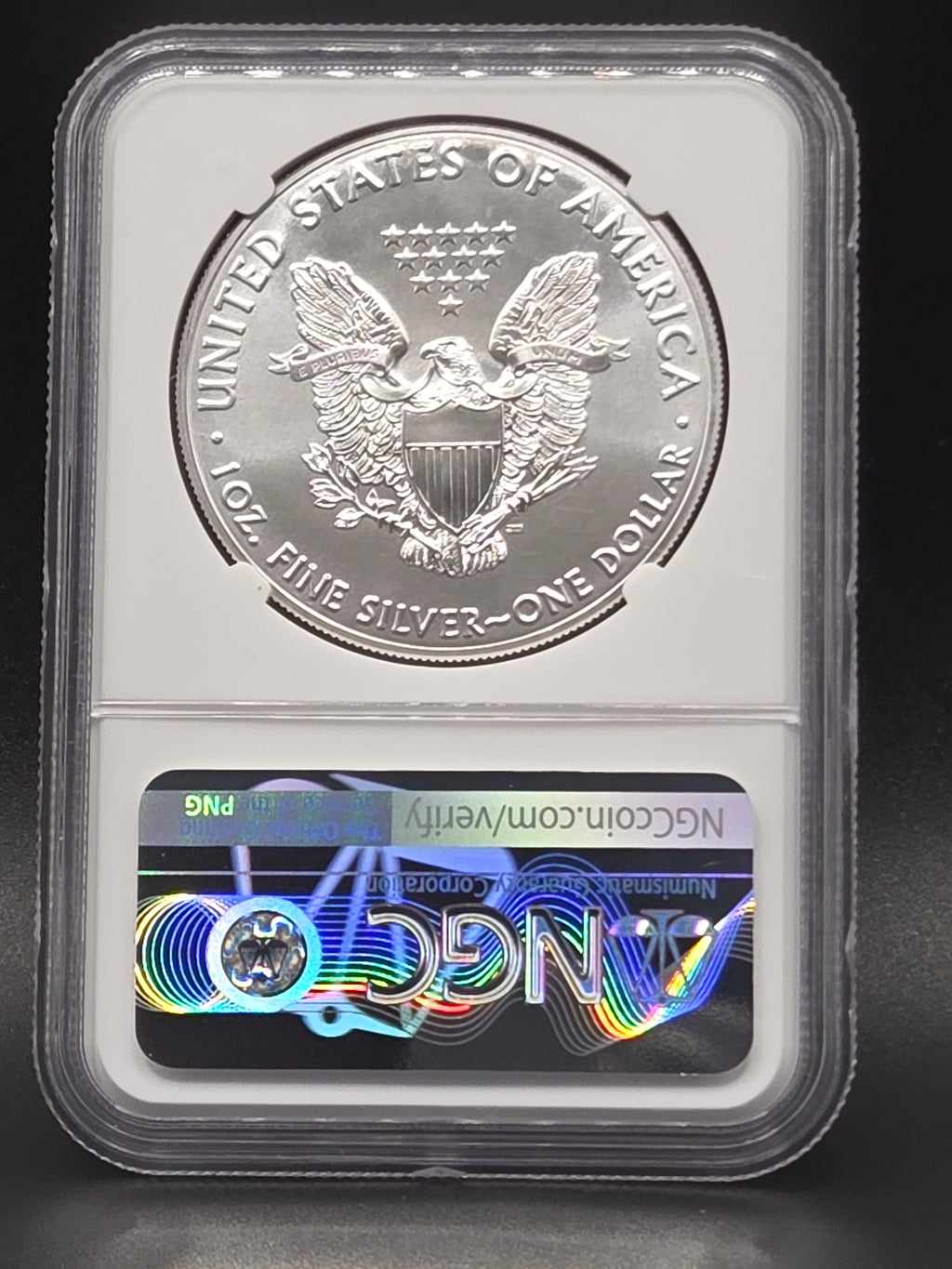 2020 American Silver Eagle MS70 – NGC Mercanti Signed Label – 1 oz .999 Silver