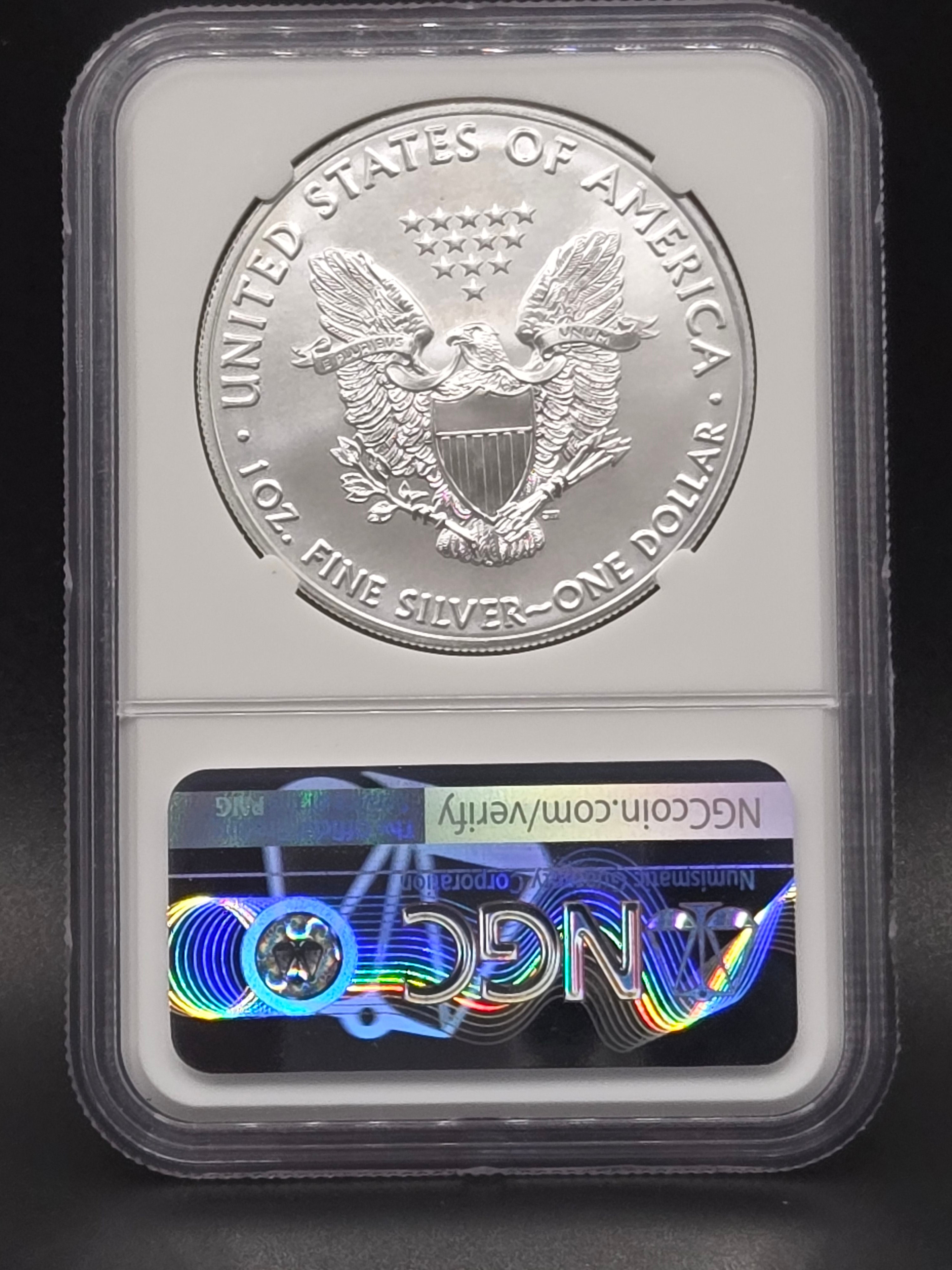 2021 (S) American Silver Eagle T-1 Emergency Production MS70 – NGC Mercanti Signed – San Francisco Mint