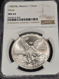 1982 Mo Mexico 1 Onza Silver Libertad – NGC MS65 – First Year of Issue
