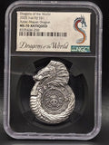 2025 Fiji Dragons of the World – Aztec-Mayan Dragon 1 oz Silver Antiqued – NGC MS70