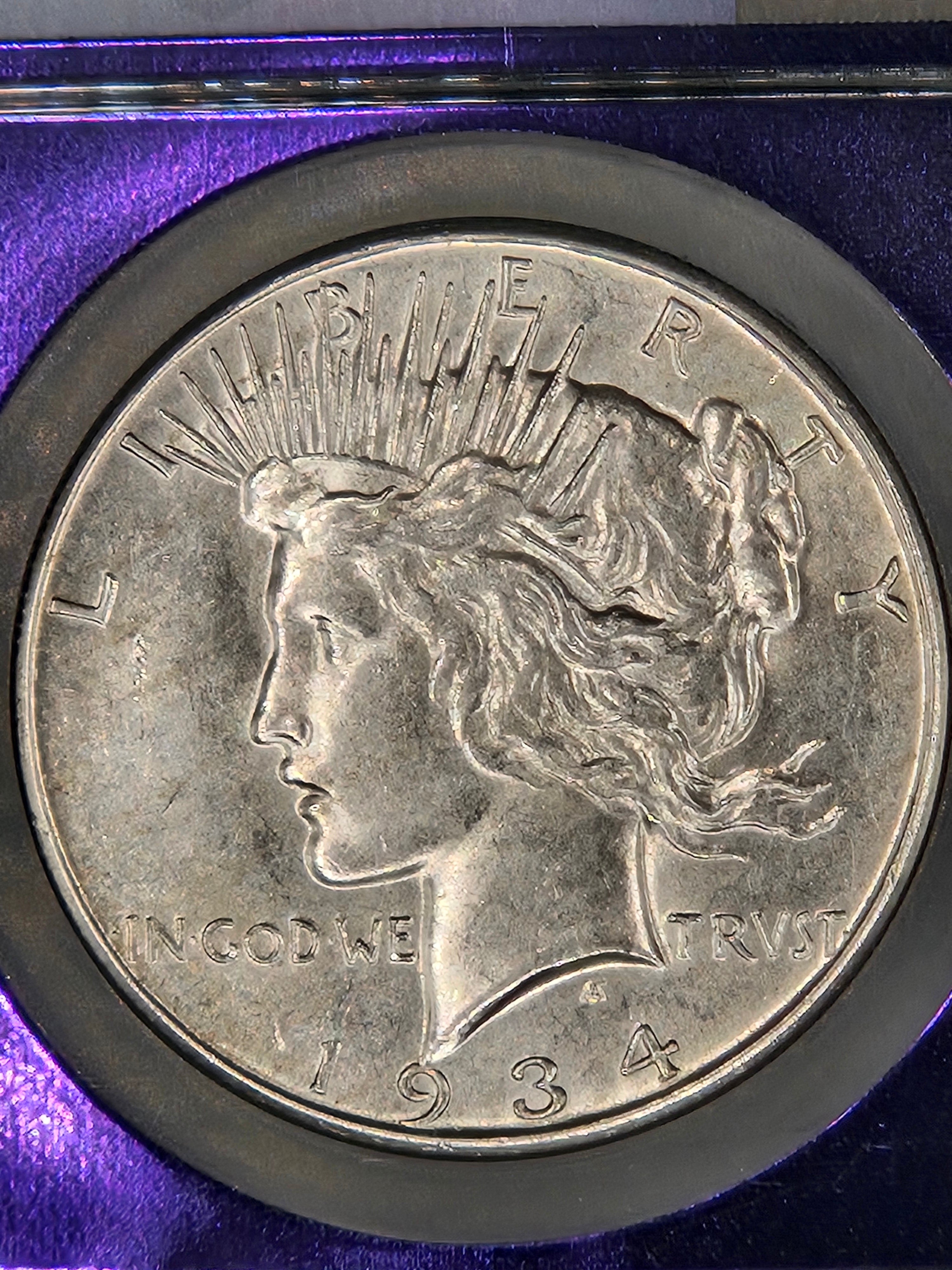 1934-S Peace Silver Dollar – NGC AU58 – Key Date Peace Dollar