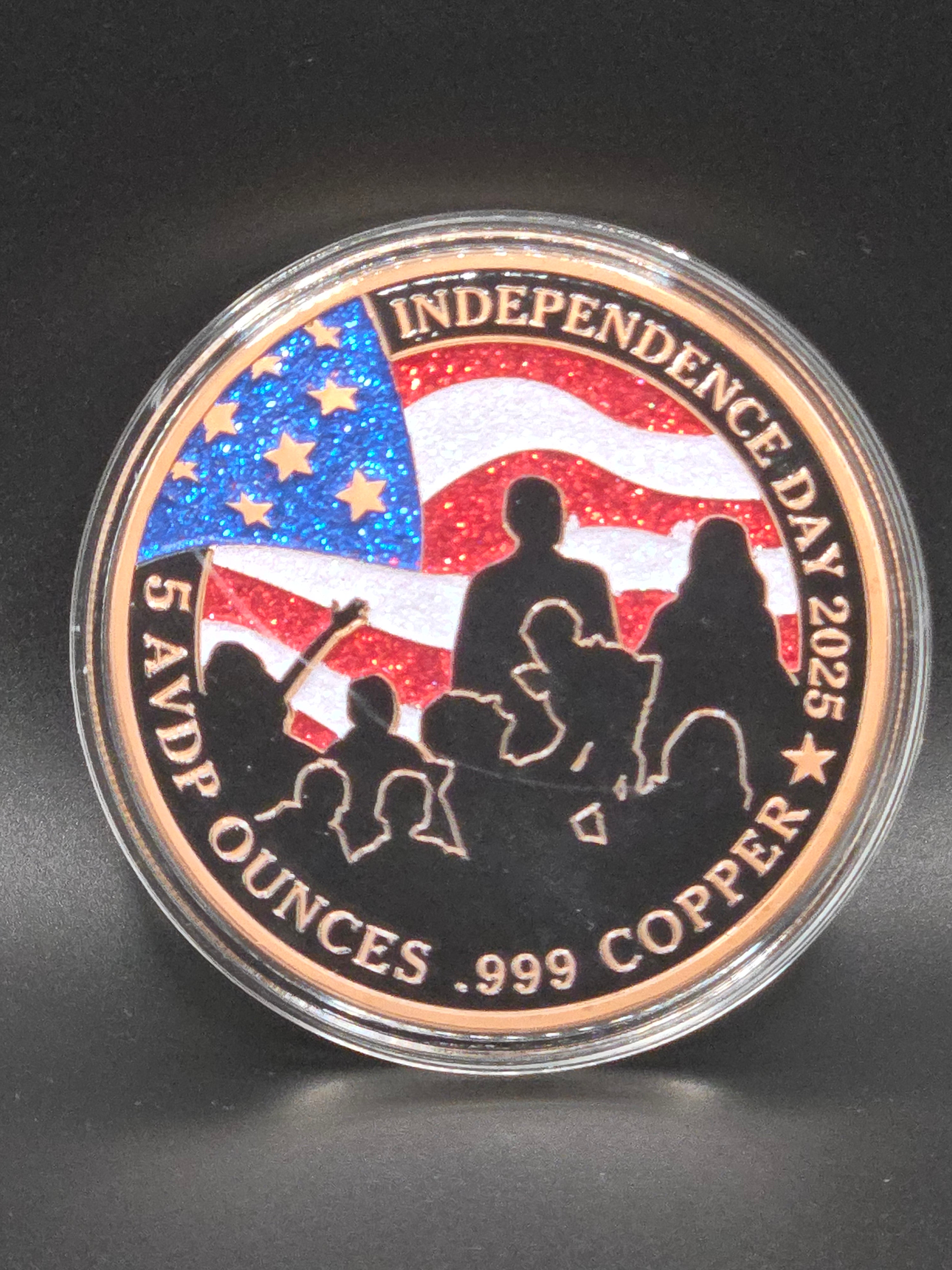Independence Day 2025 5 oz Copper Round – Statue of Liberty Fireworks – .999 Fine Copper